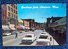 Postcard ~ Greetings from Lawrence ~ Mass ~ UNMAILED picture