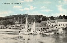 1919 Port Jefferson Long Island NY postcard,  Water Front picture