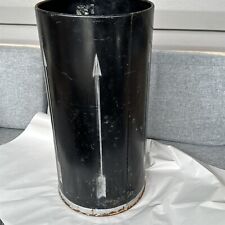 VINTAGE LAWSON ART DECO CANISTER LOBBY ASH TRAY METAL ASHTRAY WASTEBASKET AS IS picture