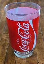 Vintage Enjoy Coca-Cola Coke Footed 16 oz Drinking Glass Tumbler 6.5 Inch Tall picture