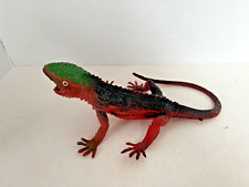 Imperial Rubber Dragon Lizard Iguana Green Red Black 11” Vintage Hong Kong 1980 picture