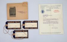 Vintage 1928 Canadian Pacific Letter & Envelope & Luggage Tags Lot picture
