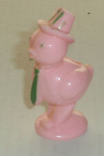 Vintage Easter Chick With Tie Hat Candy Container Pink Green 3 3/4 INch picture