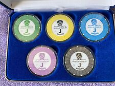 Set of 5 Wynn Las Vegas J Roulette Table Electronic Sensor Gaming Chip W/Display picture