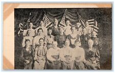 c1905 Patriotic Flags Womens Club Talmage Nebraska NE Unposted Antique Postcard picture