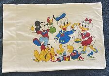 Vintage Disney Character Pillow Case, Mickey, Donald, Daisy, Pluto, 2-sided New picture