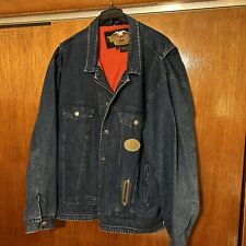 Vintage Harley Davidson Men's Denim Jacket, Big Twin King Of The Highway Size XX picture