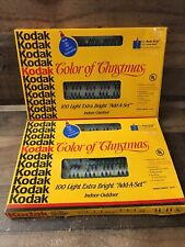 2 VTG Kodak Color Of Christmas Indoor/Outdoor Multicolored 100 Light Sets 1991 picture