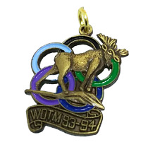 WOTM Moose 93-94 Pendant Women Of The Mosse Lodge Colorful Rings Enamel Charm picture