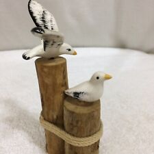 Vans Crafts Handmade Porcelain Seagulls On Wood Posts Made Oregon 2 Seagulls picture
