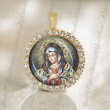 Virgin Mary Cuzco School Art Catholic Medal Pendant Religious Jewelry picture