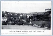 Pre-1907 FITCHBURG MASSACHUSETTS BIRD'S EYE VIEW FROM PROSPECT STREET POSTCARD picture