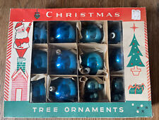 Lot of 18 Blue Christmas Ornaments Mixed Lot Shiny Brite and Poland picture