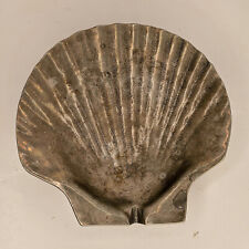 Vintage Pewter Sea Shell Clam Shell Ashtray/Trinket Dish made in USA picture