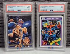 Lot of (2) Marvel THANOS - 1993 Masterpieces #35 PSA 9 & 1990 Universe #79 PSA 7 picture