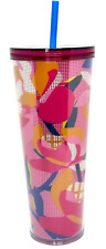 Starbucks Floral Pink Spring Peony Flowers Cold Cup Tumbler 24 oz picture