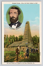 Original Drake First Oil Well Drilled in 1859 Postcard 2830 picture