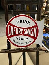 Vintage Cherry Smash Soda Cola Metal Flange Sign 18