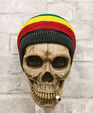 Gypsy Day of The Dead Rasta Skull With Beanie Hat Smoking Stash Wall Decor picture