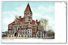 c1905 High School Exterior Building Winona Minnesota MN Vintage Antique Postcard picture