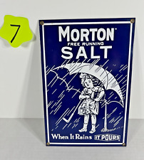 Vintage 1980's ~ Morton Salt ~ Porcelain Enamel Advertising Sign By: Ande Rooney picture
