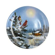 W.S. George  D.L. Rusty Rust Wings Of Winter Moonlight Retreat Cardinal Plate picture
