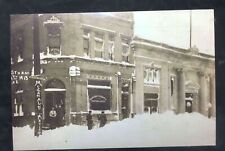 REAL PHOTO BAD AXE MICHIGAN DOWNTOWN STREET SCENE WINTER SNOW POSTCARD COPY picture