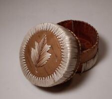 Antique Native American Quilled Basket Porcupine Woodlands Tribe Eastern 1930s  picture
