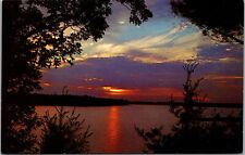 Greenville Maine Sunset Reflection on Moosehead Lake Chrome Vintage Postcard UNP picture