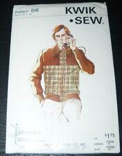 Vintage Retro 1970s Kwik Sew Pattern #616 Mens Cardigan Sizes S-XL Unopened picture