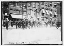 Photo:German Reservists in Broadway,August 4,1914,American Flag,buildings picture