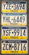 Bulk Lot of 4 Pennsylvania TRUCK License Plates ..... KEYSTONE IN CENTER picture