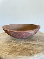 Burgundy Primitive Turned Wooden Bowl Americana 19th Century PA NY NJ CT NC SC picture