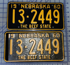 1960 Nebraska License Plate Pair NOS picture