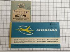 Vintage Interflug Airline Ticket East German DDR Berlin Schönefeld Moscow USSR picture