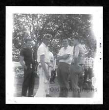 GROUP 5 HANDSOME YOUNG MEN TALKING 1961 OLD/VINTAGE PHOTO SNAPSHOT- A238 picture