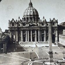 Antique 1902 St. Peters Basilica Church Rome Italy Stereoview Photo Card V3589 picture