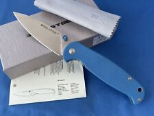 Real Steel 7612 H6 Elegance Knife Blue G-10 14C28N Satin Stainless Plain Edge picture