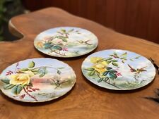 Stunning Antique George Jones & Sons Hummingbird Landscape 3 Collector Plates picture