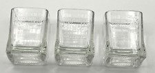 (3) Bushmills Irish Whiskey Etched Glass Shot Glasses Square 2 oz set of 3 New picture