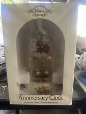 Waltham Anniversary Clock Roses Porcelain Base Quartz Working Chime Westminster picture