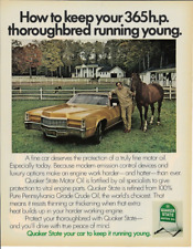 1972 QUAKER STATE Lincoln Automobile Horse Vintage Magazine Print Ad 10.25X13