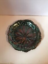 Vintage Manning Bowman Co. Copper “Peacock Plate” Large Leaf Tray 6012/10 picture