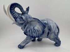 Vintage Andrea By Sadek Home Decorative Blue Elephant Sculpture Animal Figurine picture