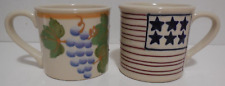 2  Hartstone Pottery Mugs Grapes and American Flag picture