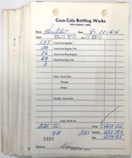 Coca-Cola Route Receipts Vintage Soda Invoices Set of 100 Different Coke 1960's picture