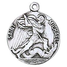 St Michael Medal Size .75 in Dia and 18 in Elegant Stainless Steel Chain picture