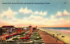 Ocean Front and Boardwalk Daytona Beach Florida Vintage Postcard  picture