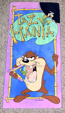 VTG Taz Mania Beach Towel - 1994 - Looney Tunes - Tazmanian Devil - Cartoon picture