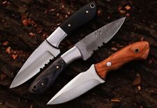 Lot Of 3 Custom Handmade  D2 and Damascus Steel skinners hunting knife knives  picture